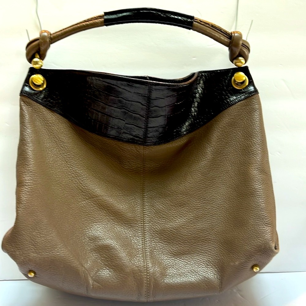 BCBG Elegant Brown Leather Handbag
